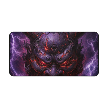 Oni Mask With Thunder And Lightning - Sudoni Brand Gaming Desk Mat - Moikas