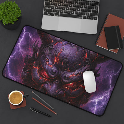 Oni Mask With Thunder And Lightning - Sudoni Brand Gaming Desk Mat - Moikas