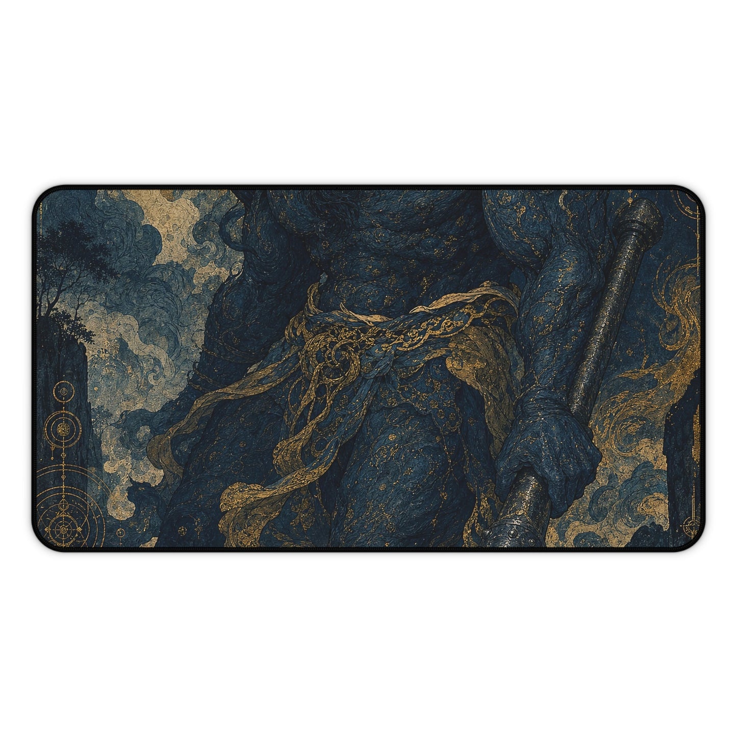 Oni With Iron Club - Japanese Mythology Gaming Desk Mat - Moikas