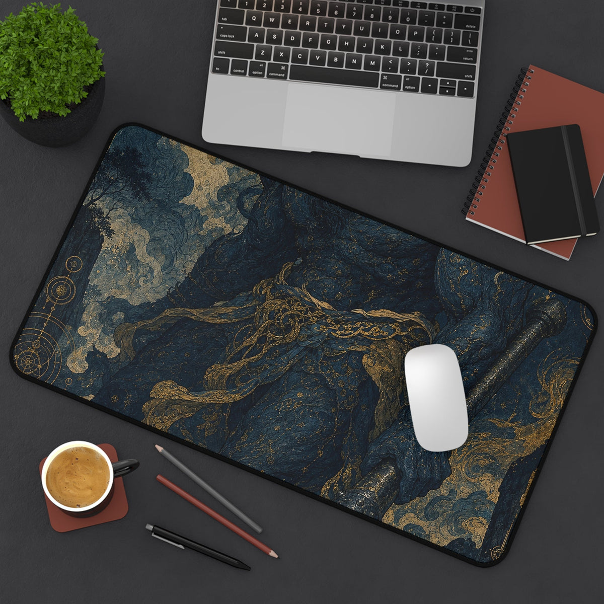 Oni With Iron Club - Japanese Mythology Gaming Desk Mat - Moikas