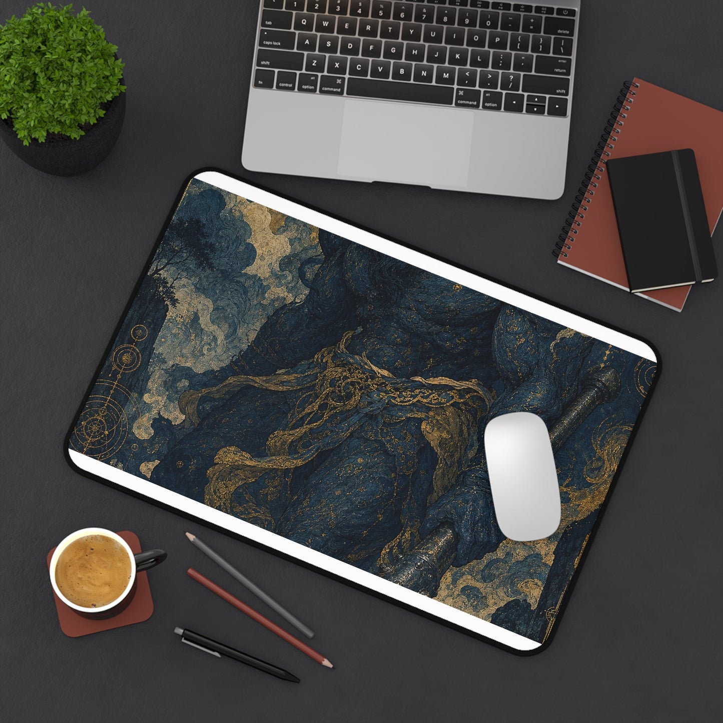 Oni With Iron Club - Japanese Mythology Gaming Desk Mat - Moikas