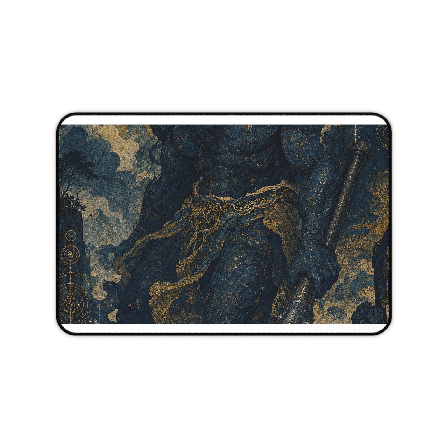 Oni With Iron Club - Japanese Mythology Gaming Desk Mat - Moikas
