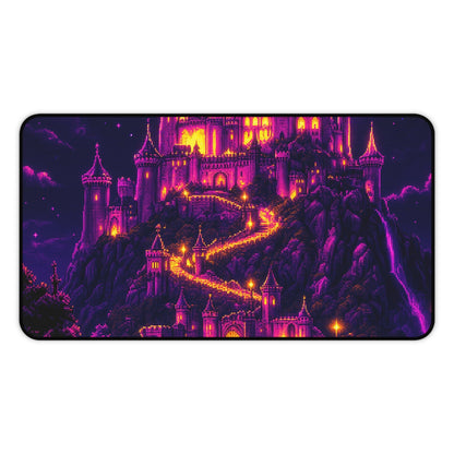Pixel Art Castle On Hill - Gaming Culture Gaming Desk Mat - Moikas