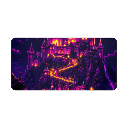 Pixel Art Castle On Hill - Gaming Culture Gaming Desk Mat - Moikas