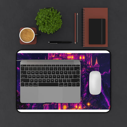 Pixel Art Castle On Hill - Gaming Culture Gaming Desk Mat - Moikas