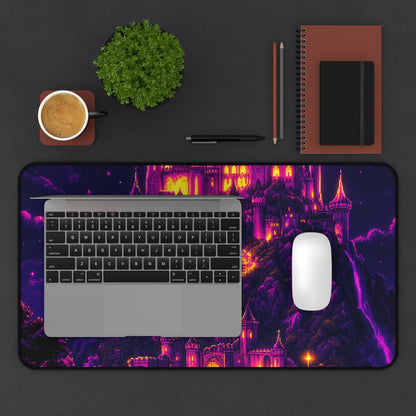 Pixel Art Castle On Hill - Gaming Culture Gaming Desk Mat - Moikas