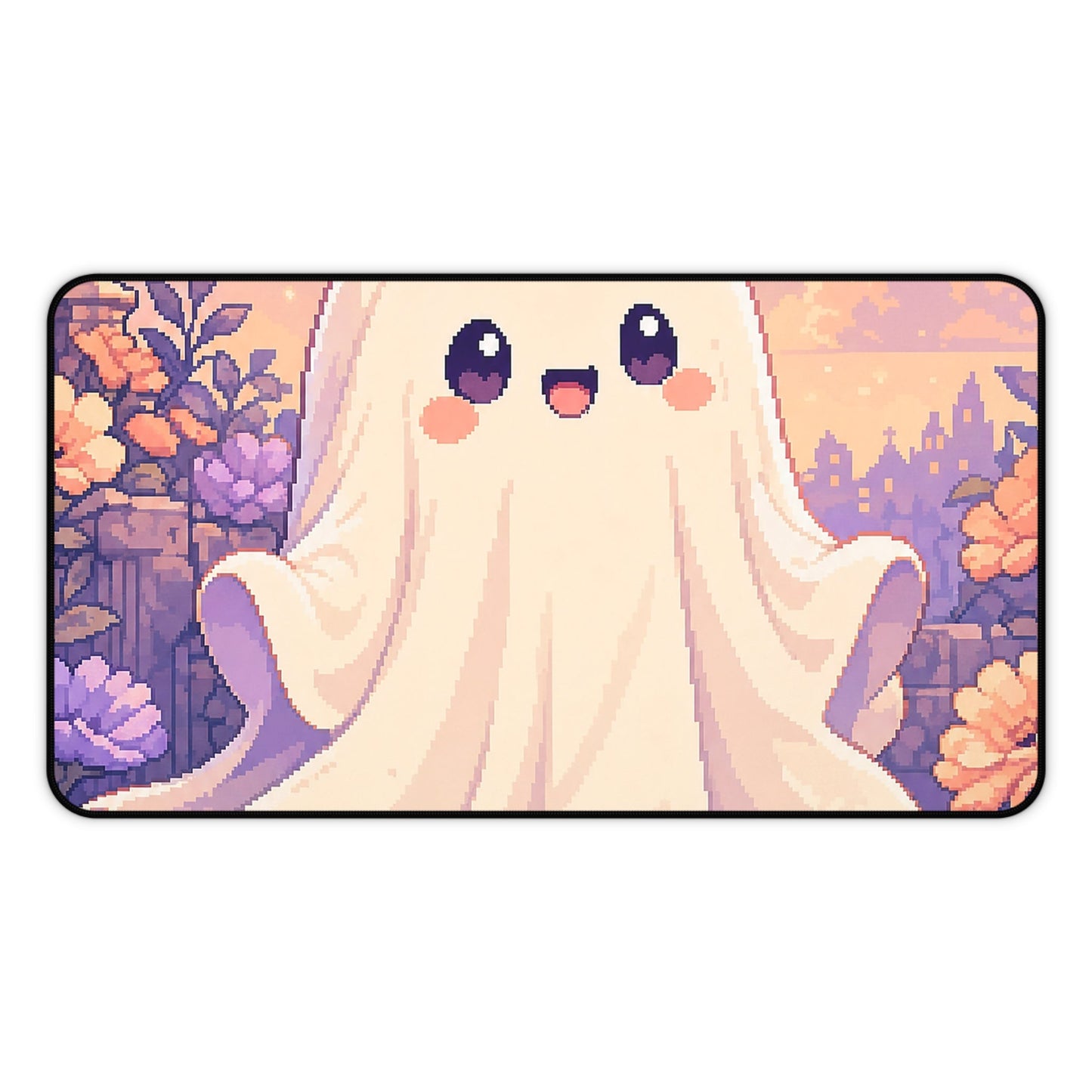 Pixel Art Cute Ghost Sheet - Kawaii Gaming Gaming Desk Mat - Moikas