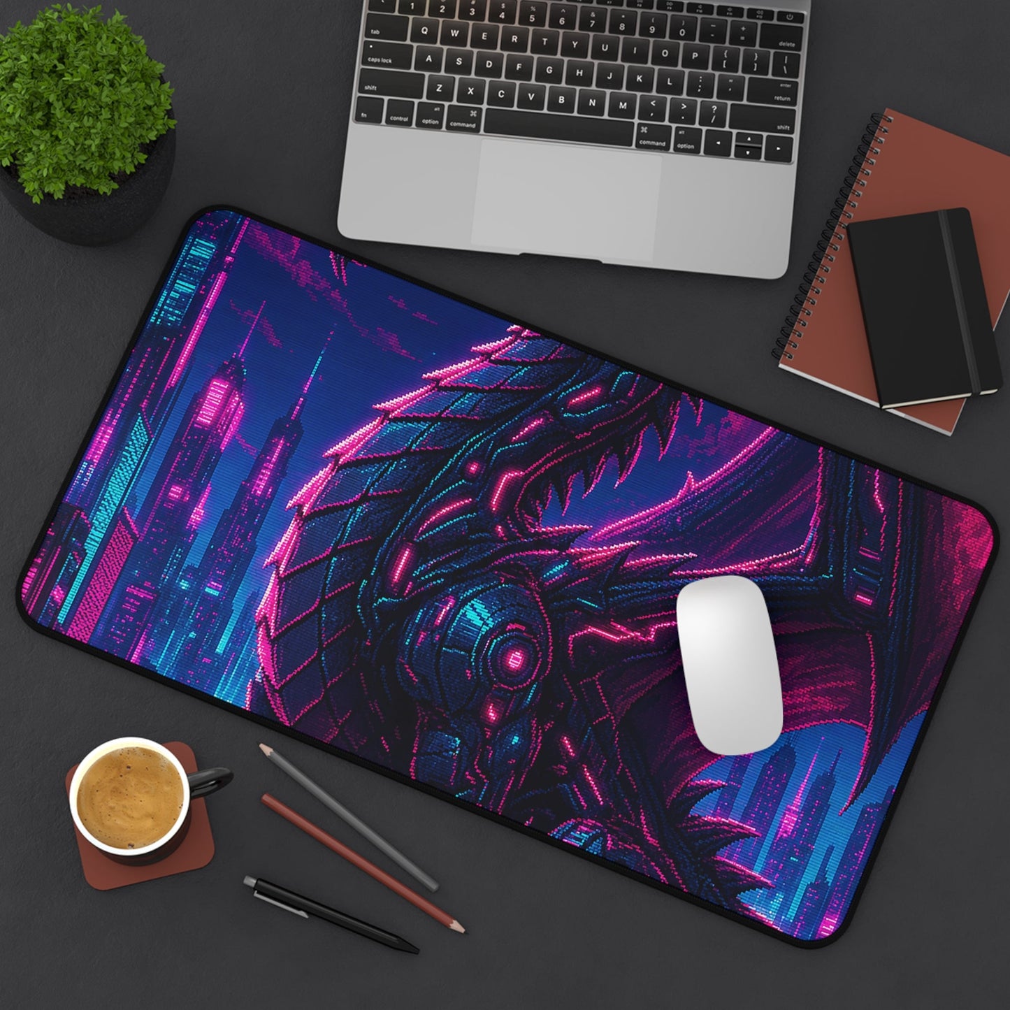 Pixel Art Dragon - Gaming Culture Gaming Desk Mat - Moikas