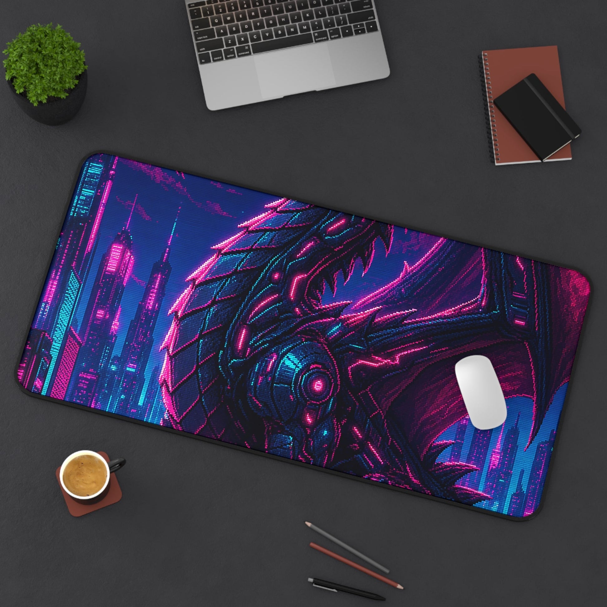 Pixel Art Dragon - Gaming Culture Gaming Desk Mat - Moikas