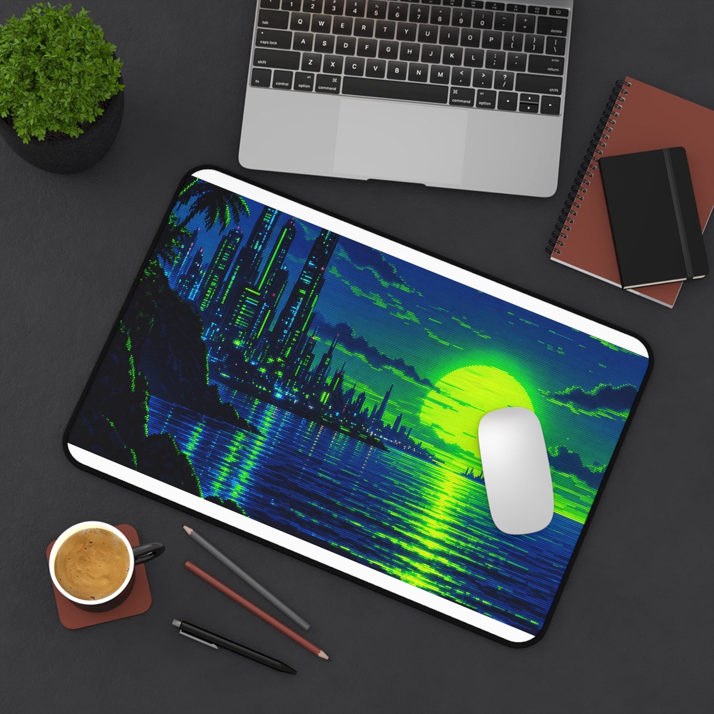 Pixel Art Ocesunset - Gaming Culture Gaming Desk Mat - Moikas
