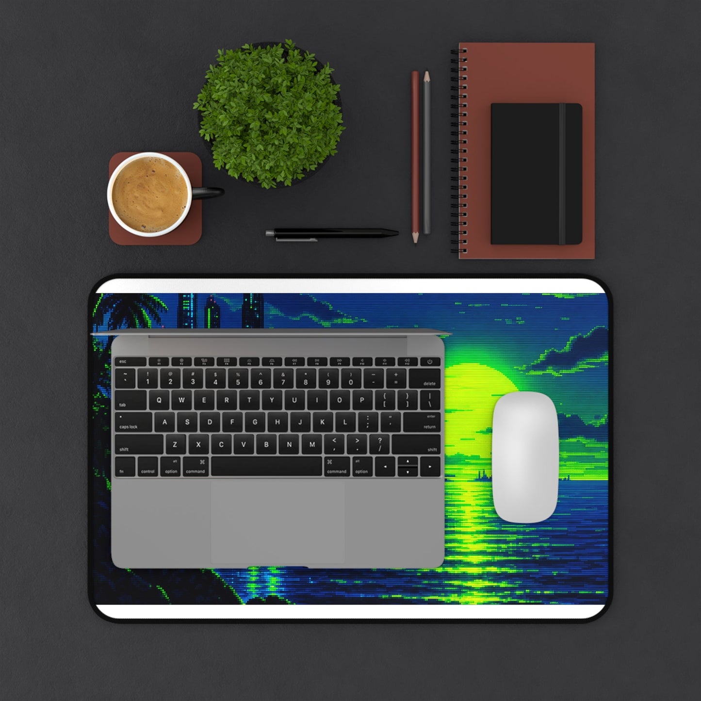 Pixel Art Ocesunset - Gaming Culture Gaming Desk Mat - Moikas