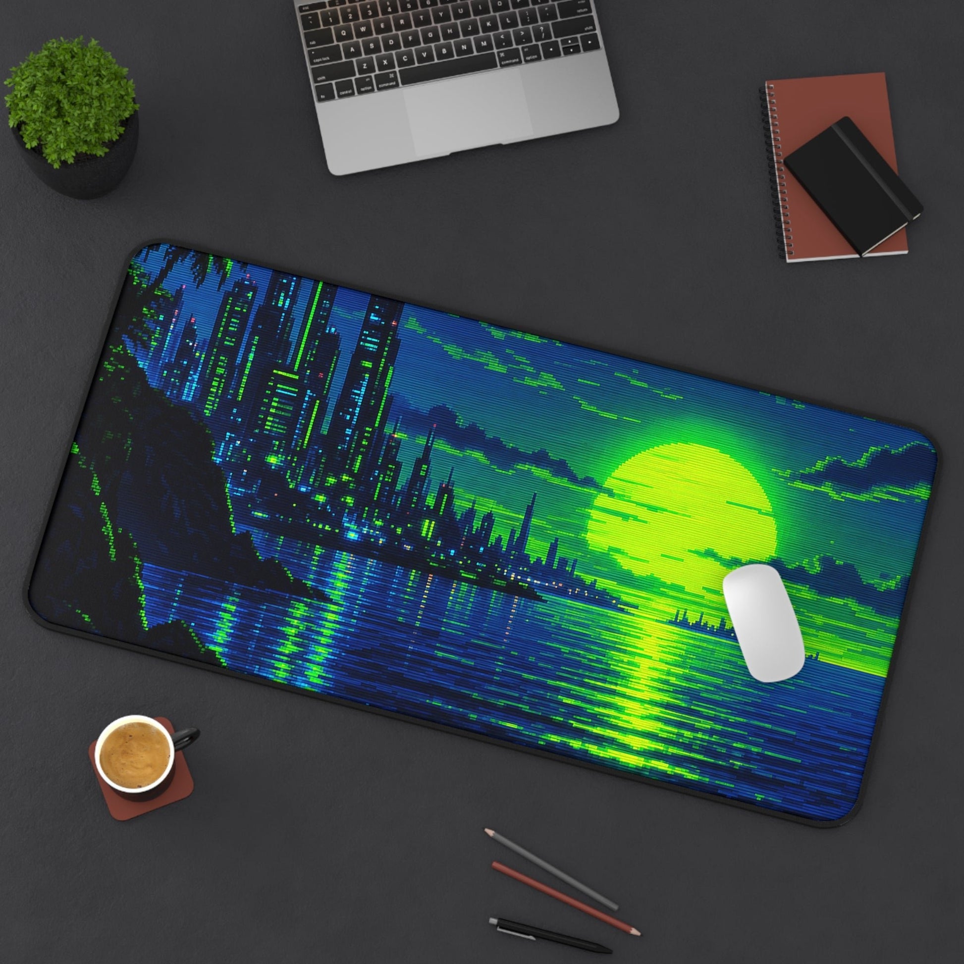 Pixel Art Ocesunset - Gaming Culture Gaming Desk Mat - Moikas