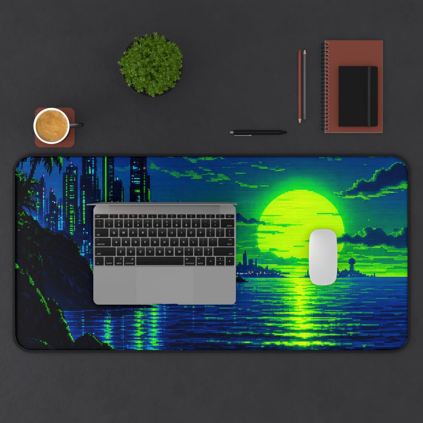 Pixel Art Ocesunset - Gaming Culture Gaming Desk Mat - Moikas