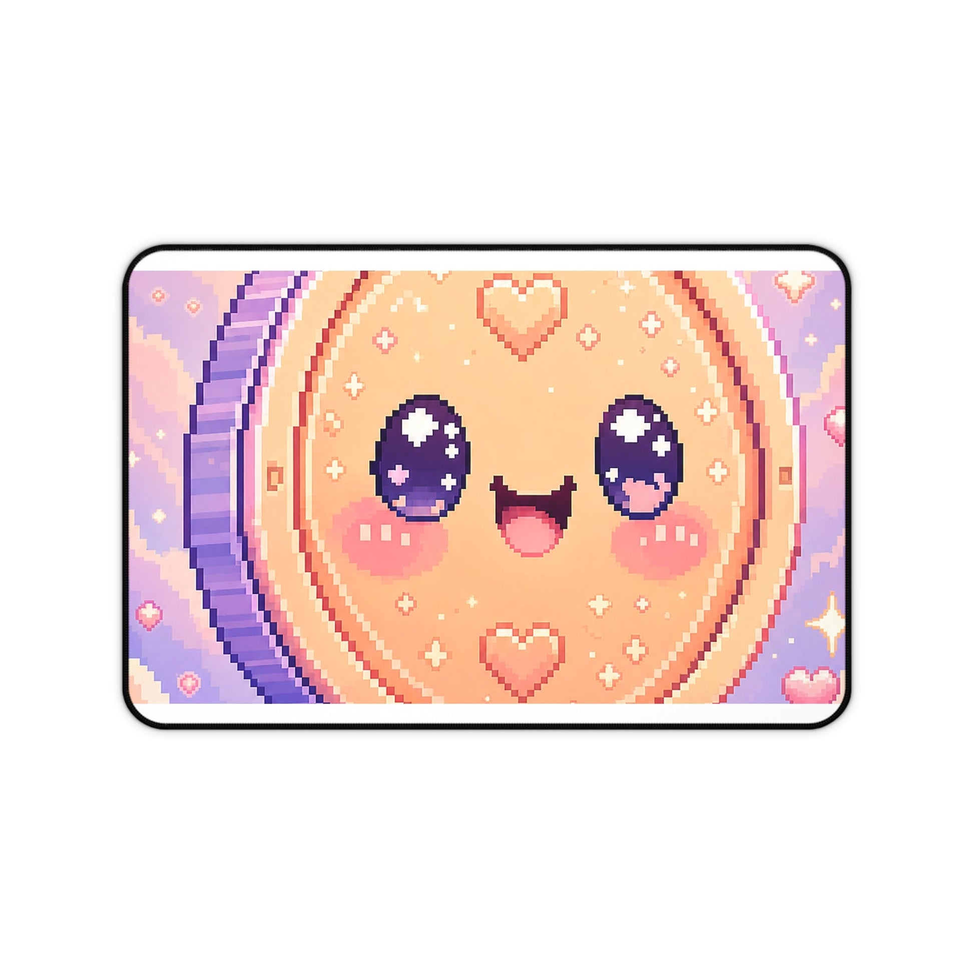 Pixel Coin With Smile - Kawaii Gaming Gaming Desk Mat - Moikas