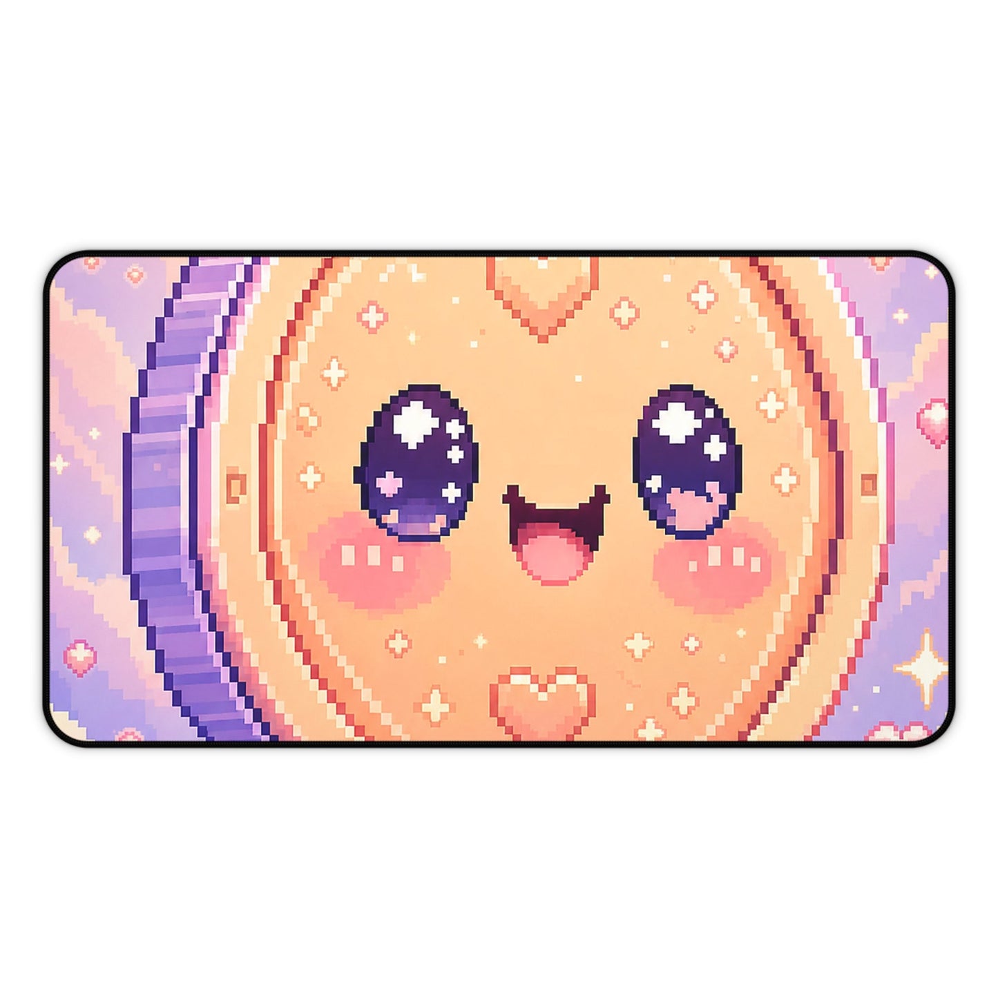 Pixel Coin With Smile - Kawaii Gaming Gaming Desk Mat - Moikas