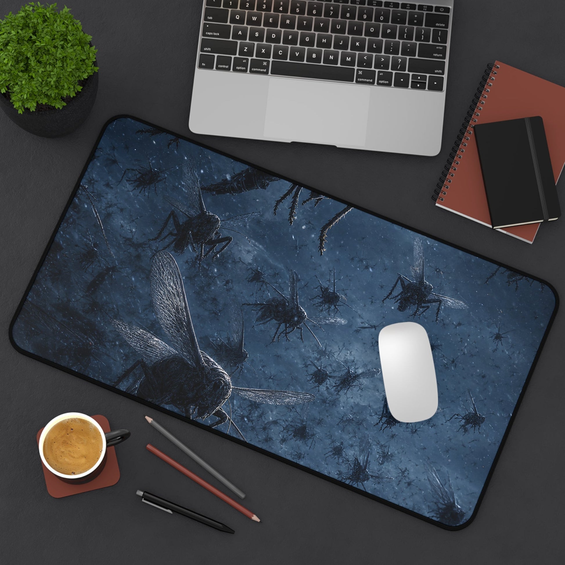 Plague Of Locusts Descending - Dark Fantasy Gaming Desk Mat - Moikas
