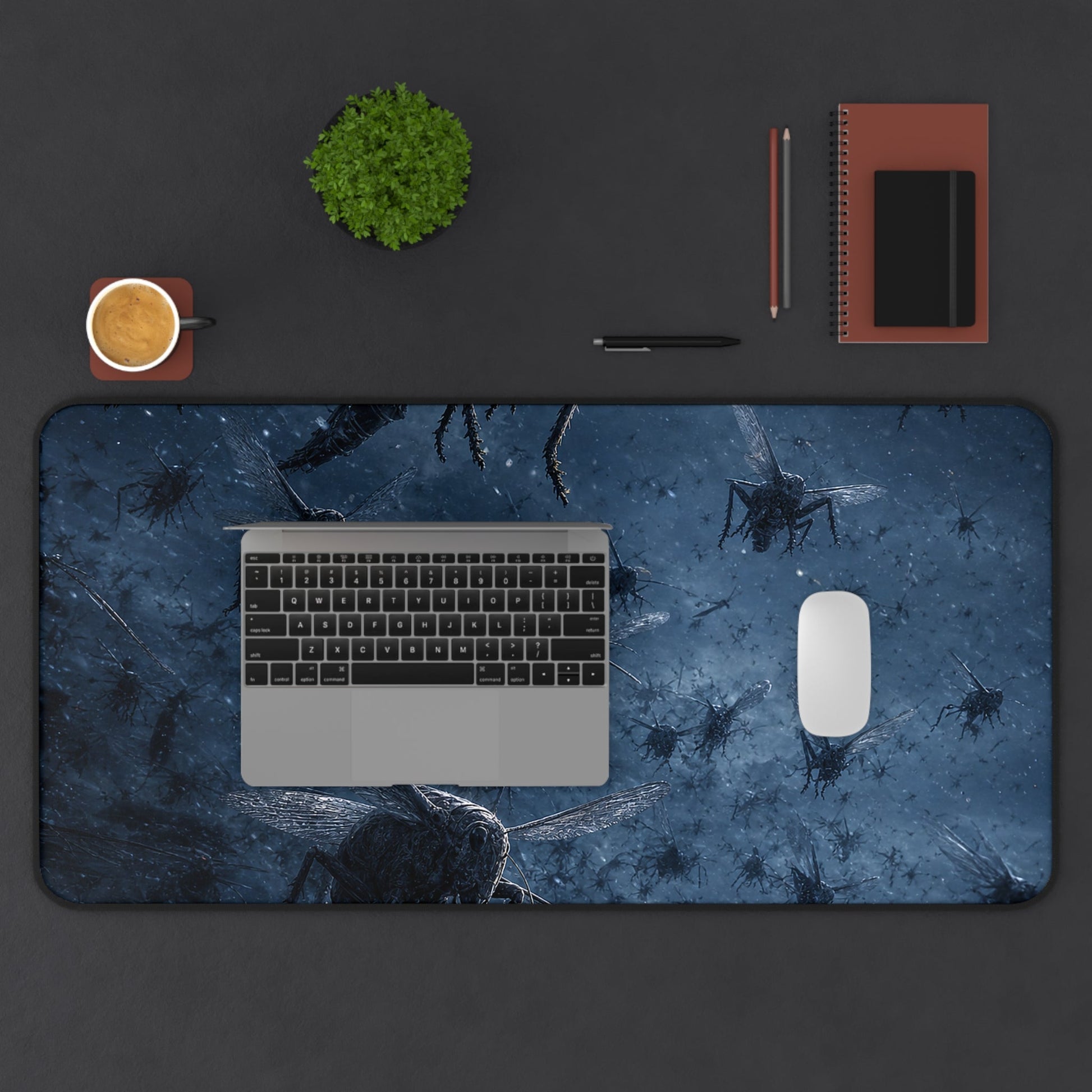 Plague Of Locusts Descending - Dark Fantasy Gaming Desk Mat - Moikas