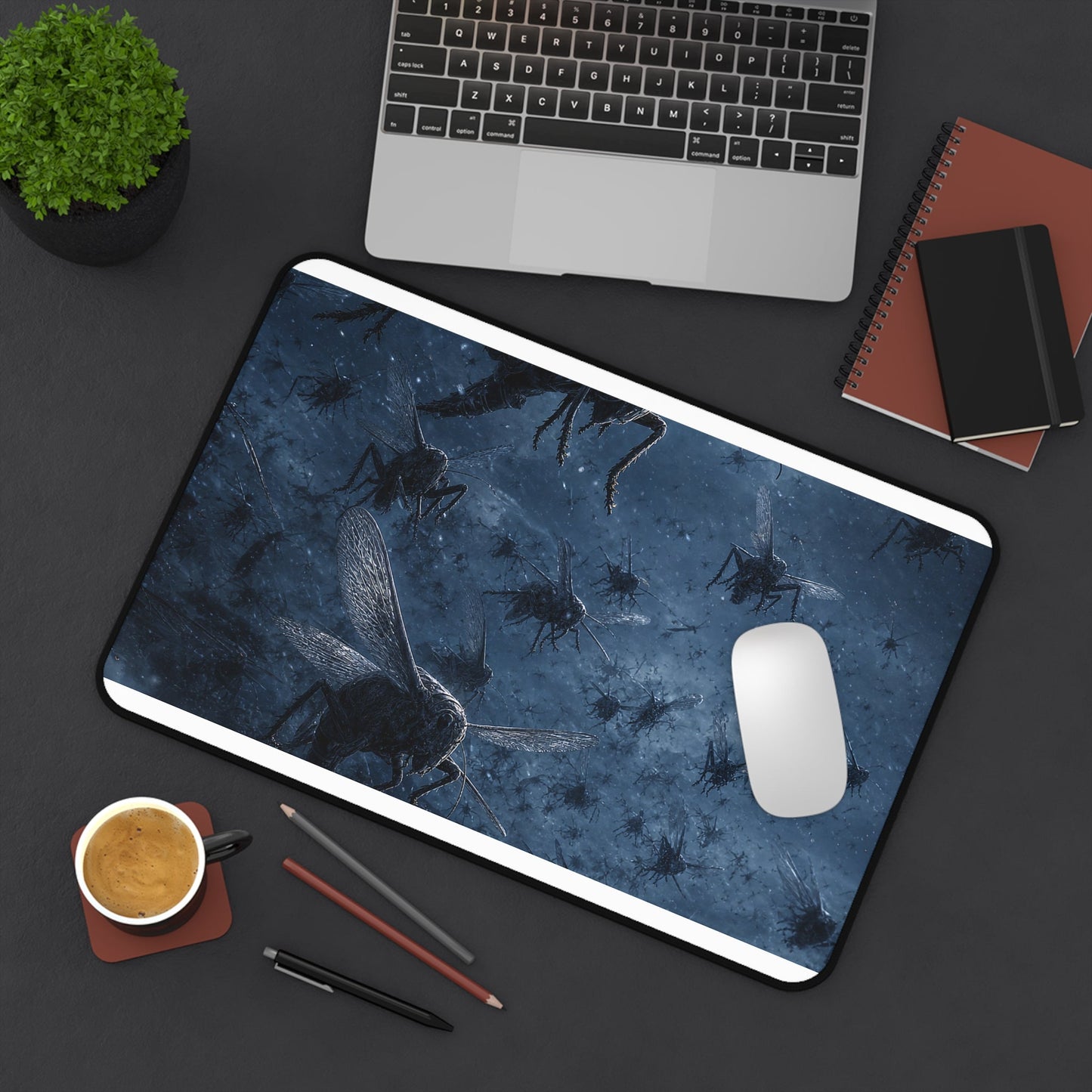 Plague Of Locusts Descending - Dark Fantasy Gaming Desk Mat - Moikas