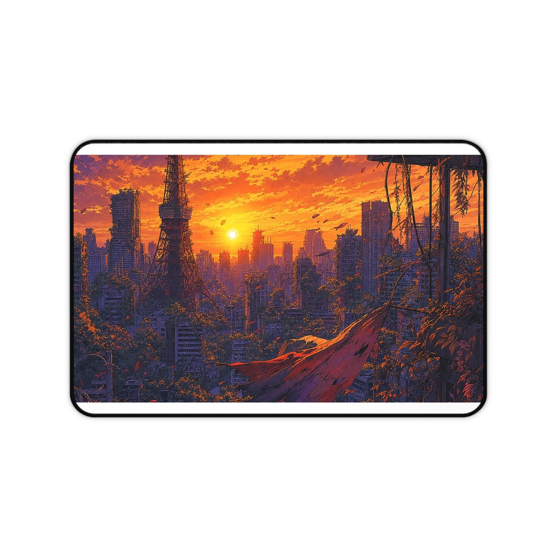 Post-Apocalyptic Tokyo Overgrown - Anime Manga Gaming Desk Mat - Moikas