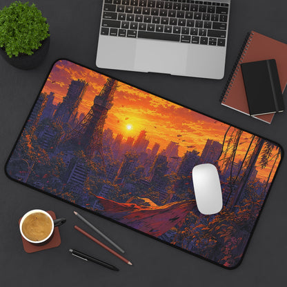Post-Apocalyptic Tokyo Overgrown - Anime Manga Gaming Desk Mat - Moikas