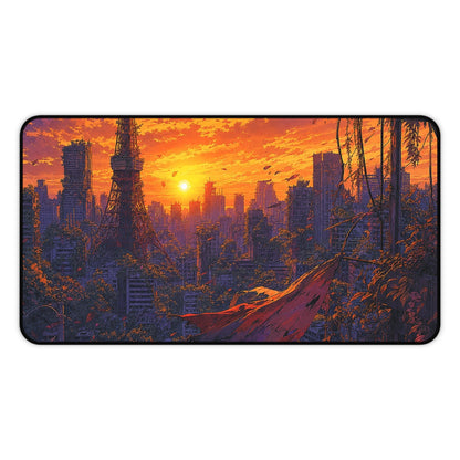Post-Apocalyptic Tokyo Overgrown - Anime Manga Gaming Desk Mat - Moikas