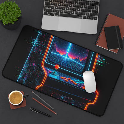 Retro Arcade Cabinet Glowing In The Dark - Gaming Culture Gaming Desk Mat - Moikas