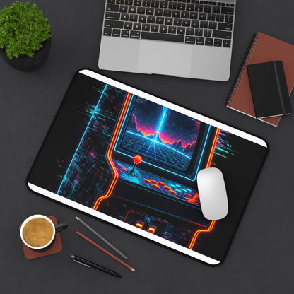 Retro Arcade Cabinet Glowing In The Dark - Gaming Culture Gaming Desk Mat - Moikas