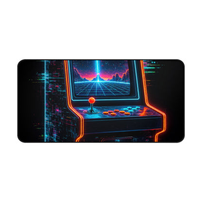 Retro Arcade Cabinet Glowing In The Dark - Gaming Culture Gaming Desk Mat - Moikas