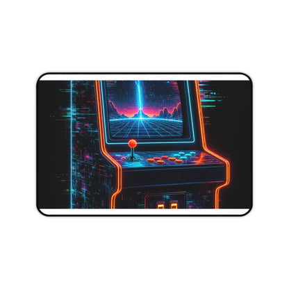 Retro Arcade Cabinet Glowing In The Dark - Gaming Culture Gaming Desk Mat - Moikas