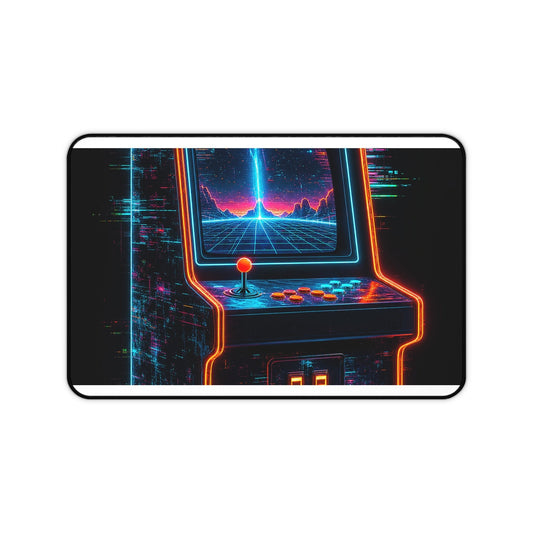Retro Arcade Cabinet Glowing In The Dark - Gaming Culture Gaming Desk Mat - Moikas
