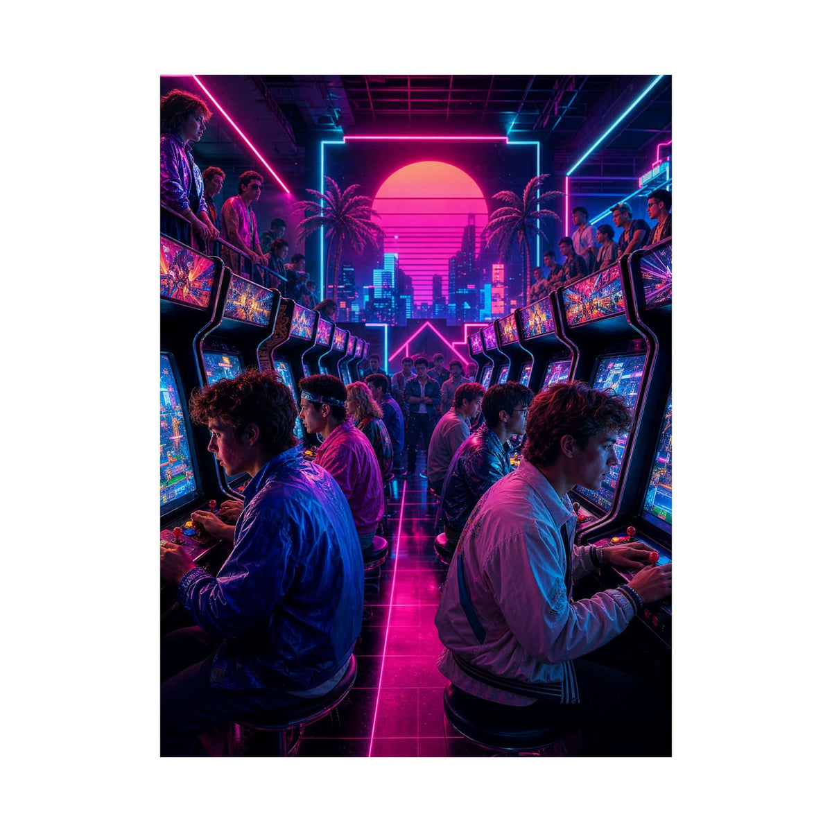 Retro Arcade Tournament - Gaming Culture Art Print (Matte Poster) - Moikas