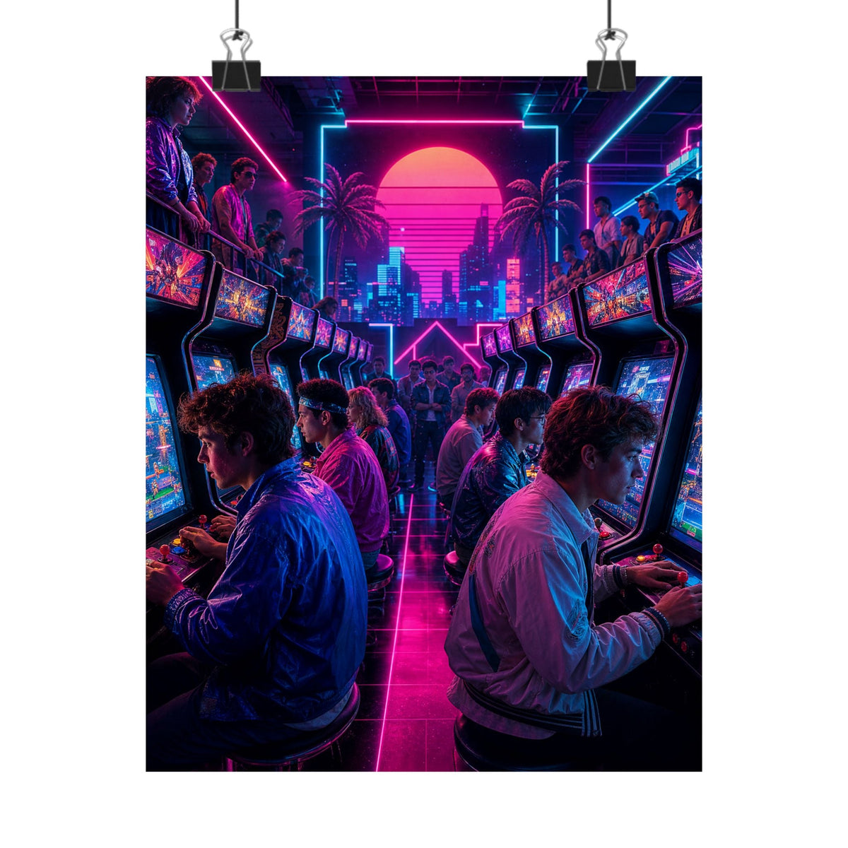 Retro Arcade Tournament - Gaming Culture Art Print (Matte Poster) - Moikas