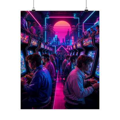 Retro Arcade Tournament - Gaming Culture Art Print (Matte Poster) - Moikas