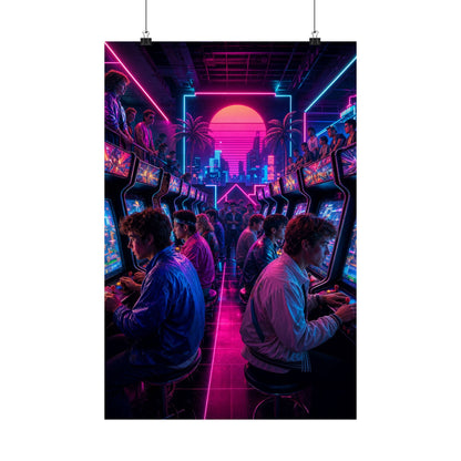 Retro Arcade Tournament - Gaming Culture Art Print (Matte Poster) - Moikas