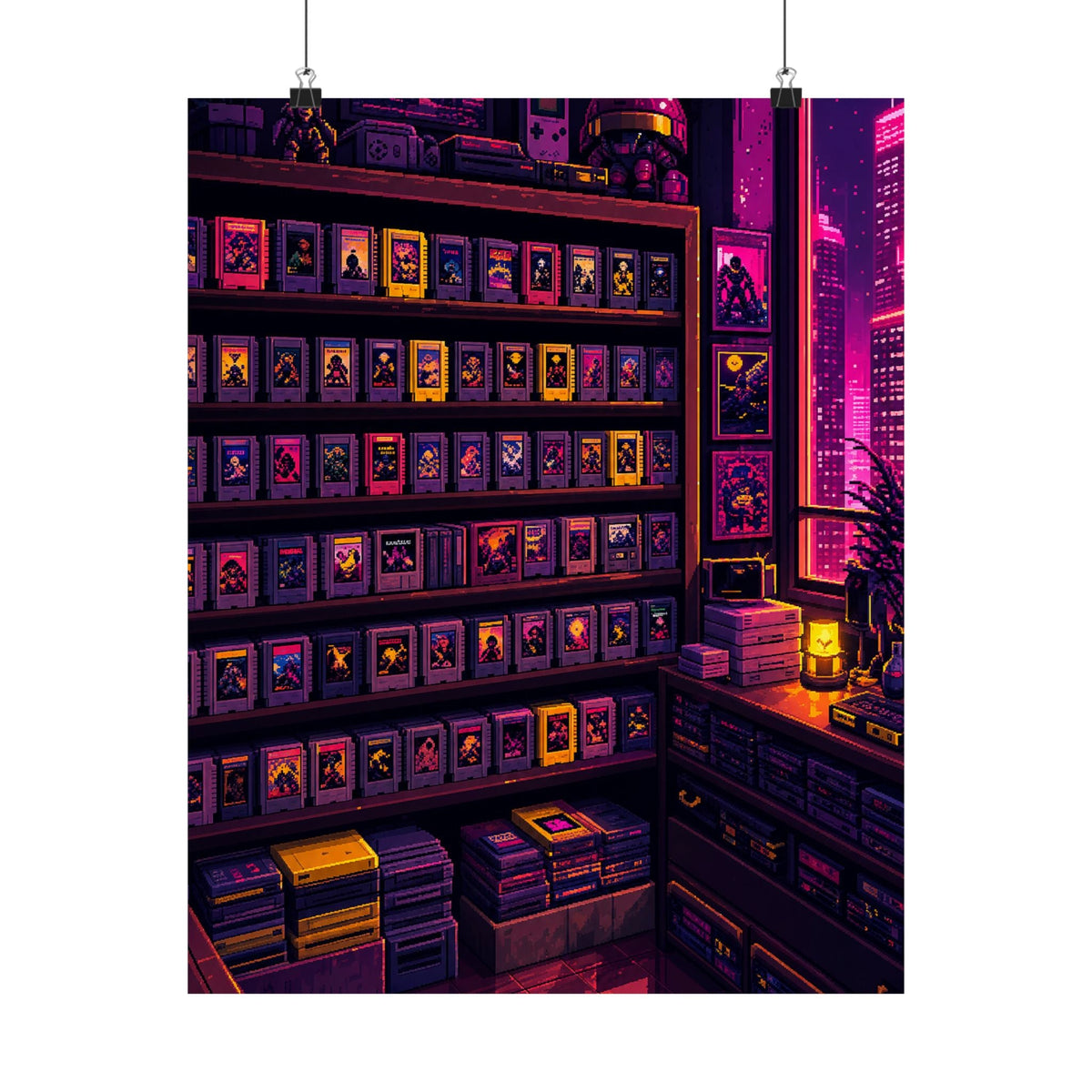 Retro Game Cartridge Collection - Gaming Culture Art Print (Matte Poster) - Moikas
