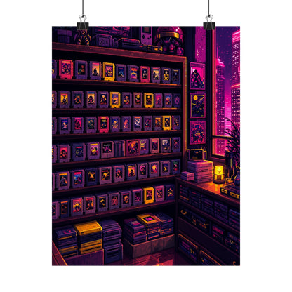 Retro Game Cartridge Collection - Gaming Culture Art Print (Matte Poster) - Moikas