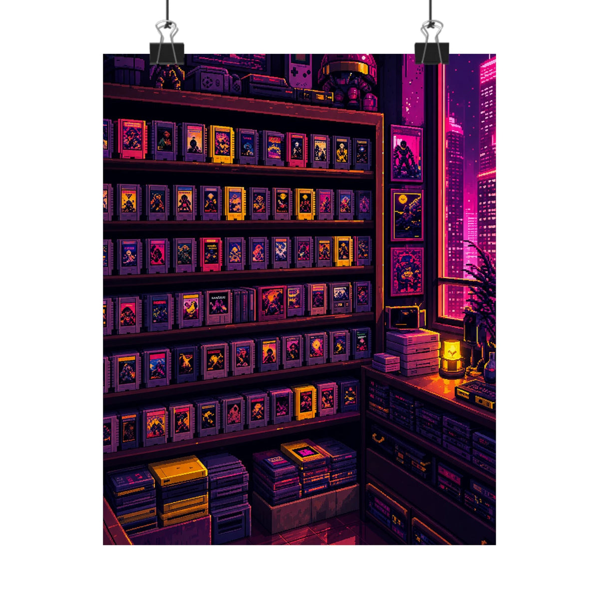 Retro Game Cartridge Collection - Gaming Culture Art Print (Matte Poster) - Moikas