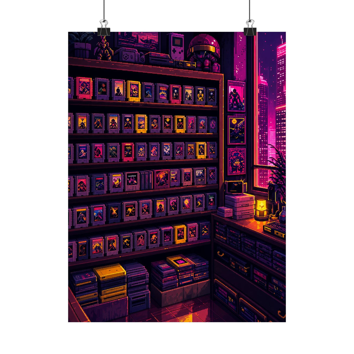 Retro Game Cartridge Collection - Gaming Culture Art Print (Matte Poster) - Moikas
