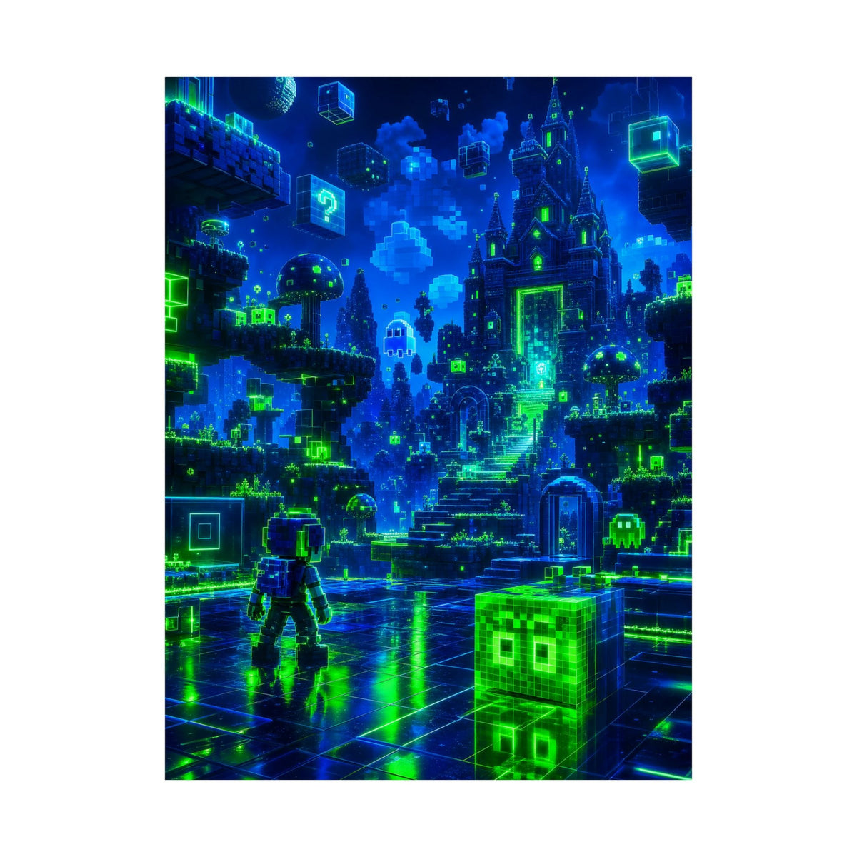Retro Game World Coming To Life - Gaming Culture Art Print (Matte Poster) - Moikas
