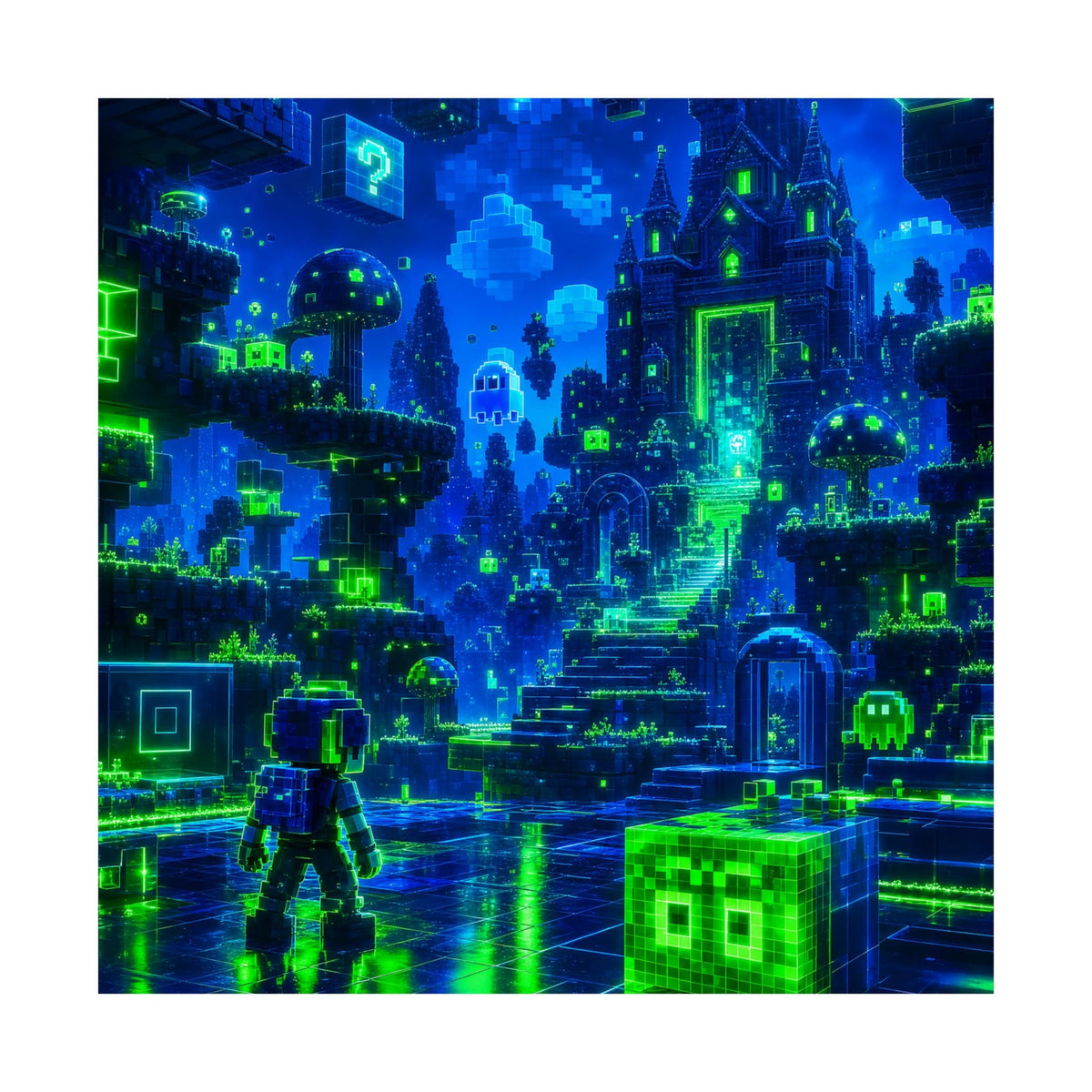 Retro Game World Coming To Life - Gaming Culture Art Print (Matte Poster) - Moikas