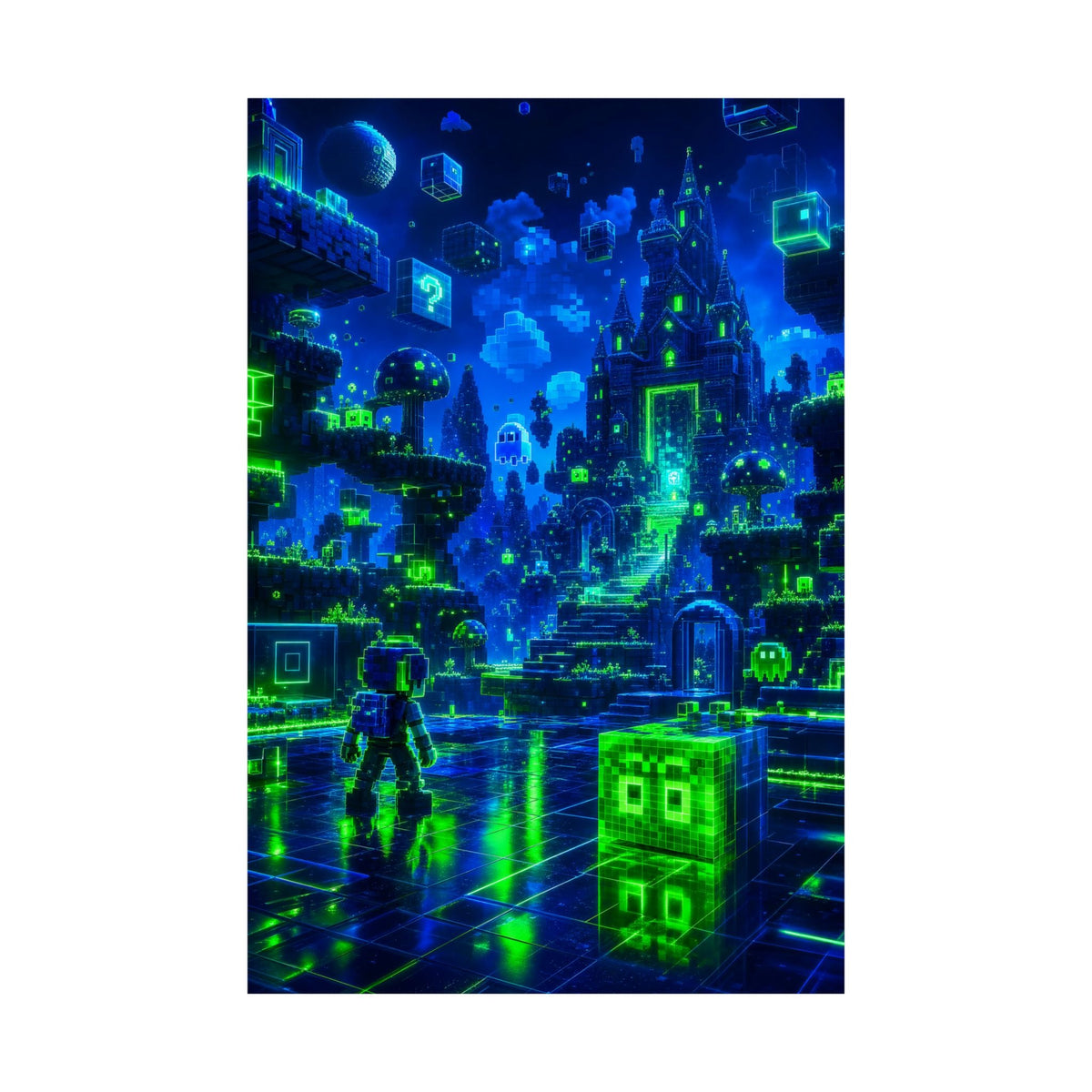Retro Game World Coming To Life - Gaming Culture Art Print (Matte Poster) - Moikas