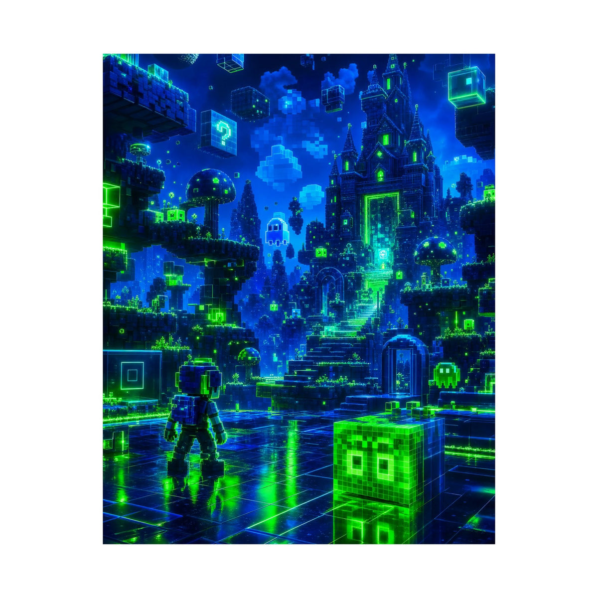 Retro Game World Coming To Life - Gaming Culture Art Print (Matte Poster) - Moikas