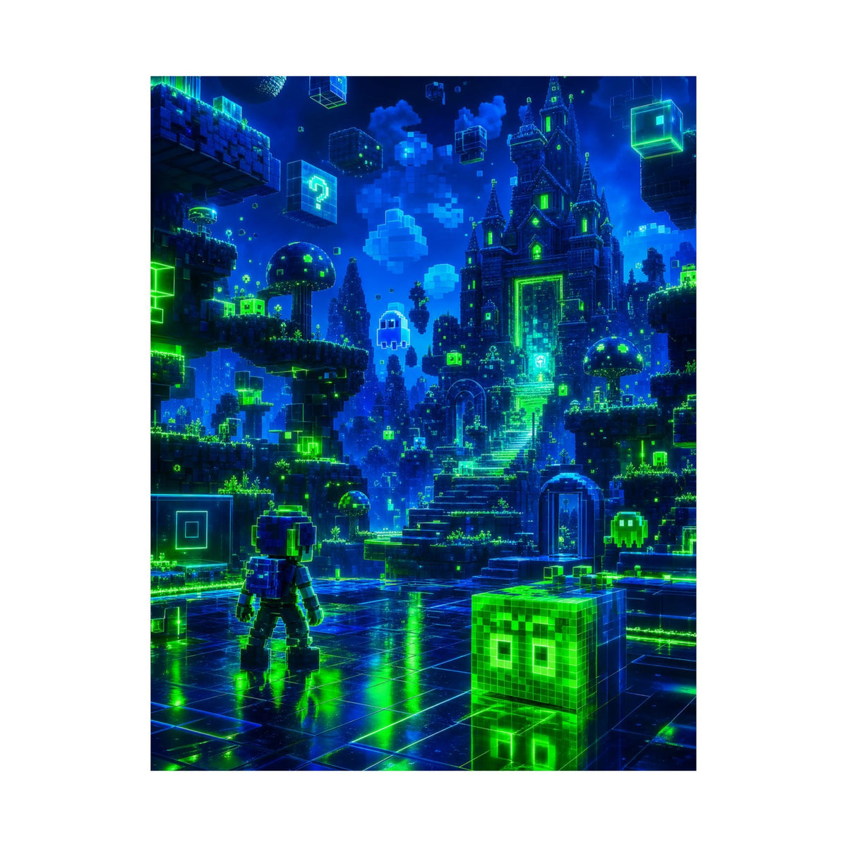 Retro Game World Coming To Life - Gaming Culture Art Print (Matte Poster) - Moikas
