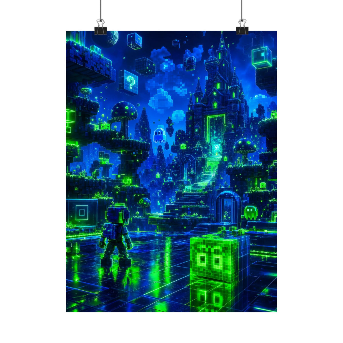 Retro Game World Coming To Life - Gaming Culture Art Print (Matte Poster) - Moikas