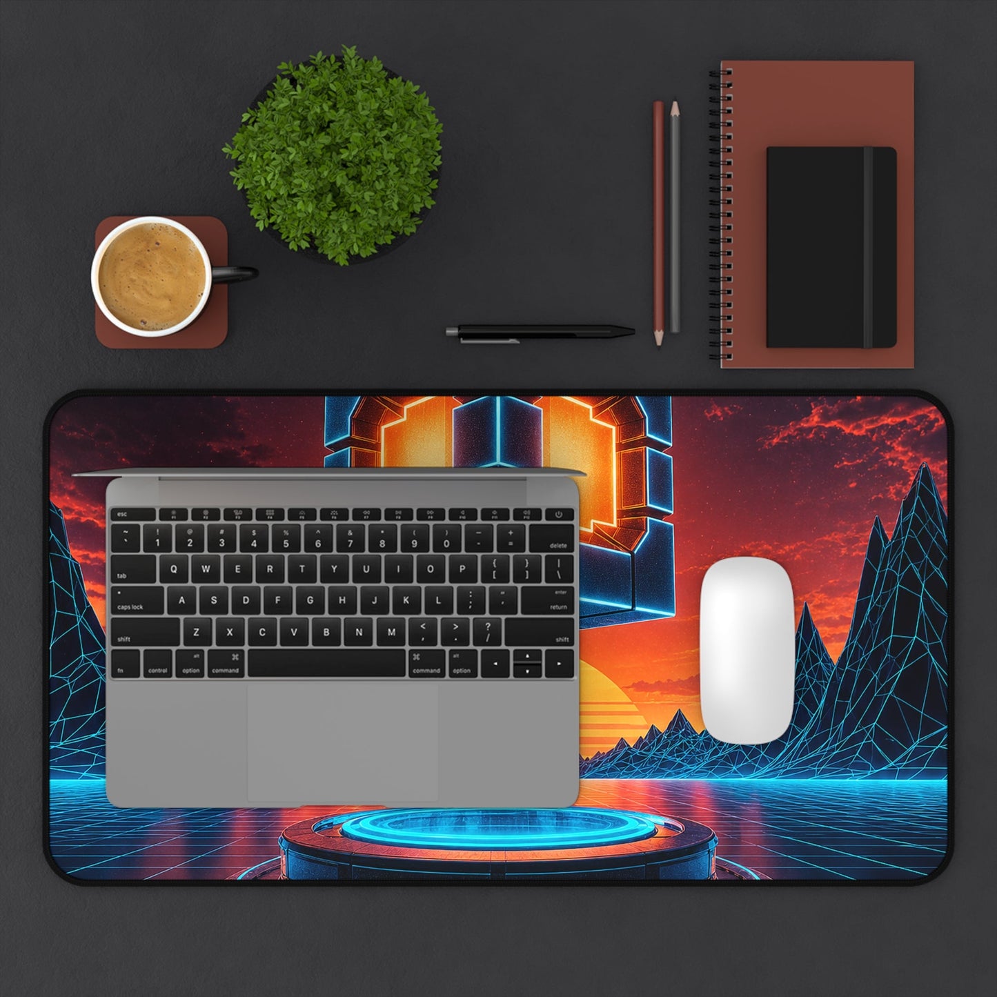 Retro Power-Up Floating - Gaming Culture Gaming Desk Mat - Moikas