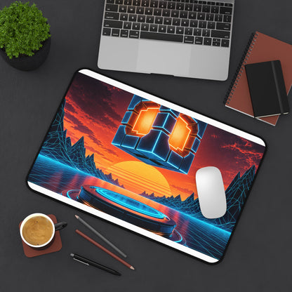 Retro Power-Up Floating - Gaming Culture Gaming Desk Mat - Moikas