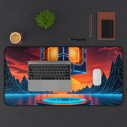 Retro Power-Up Floating - Gaming Culture Gaming Desk Mat - Moikas