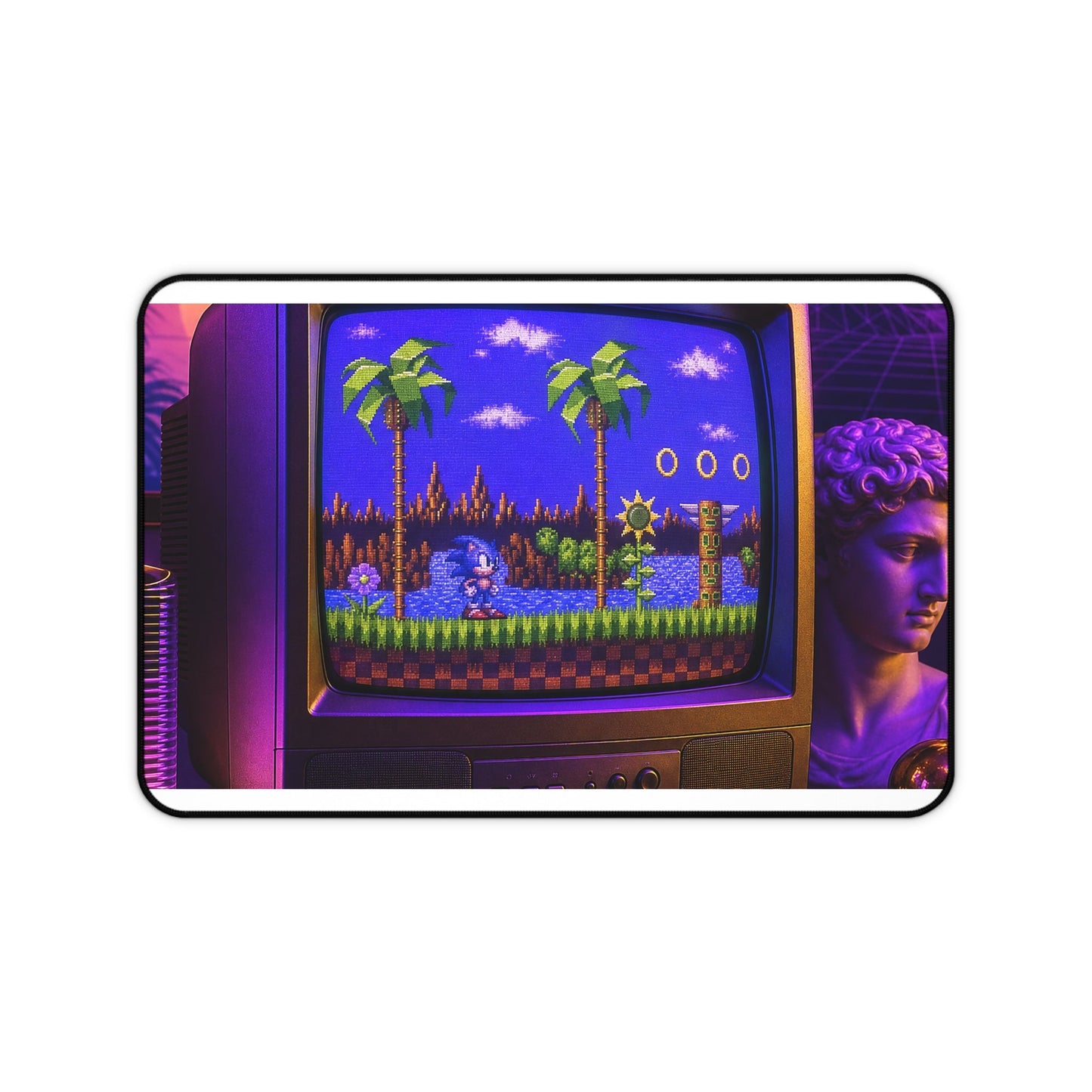 Retro Tv Playing Classic Game - Gaming Culture Gaming Desk Mat - Moikas