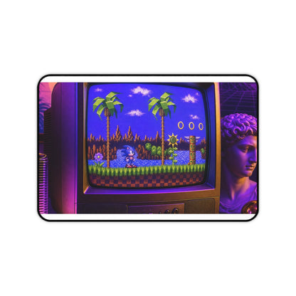 Retro Tv Playing Classic Game - Gaming Culture Gaming Desk Mat - Moikas