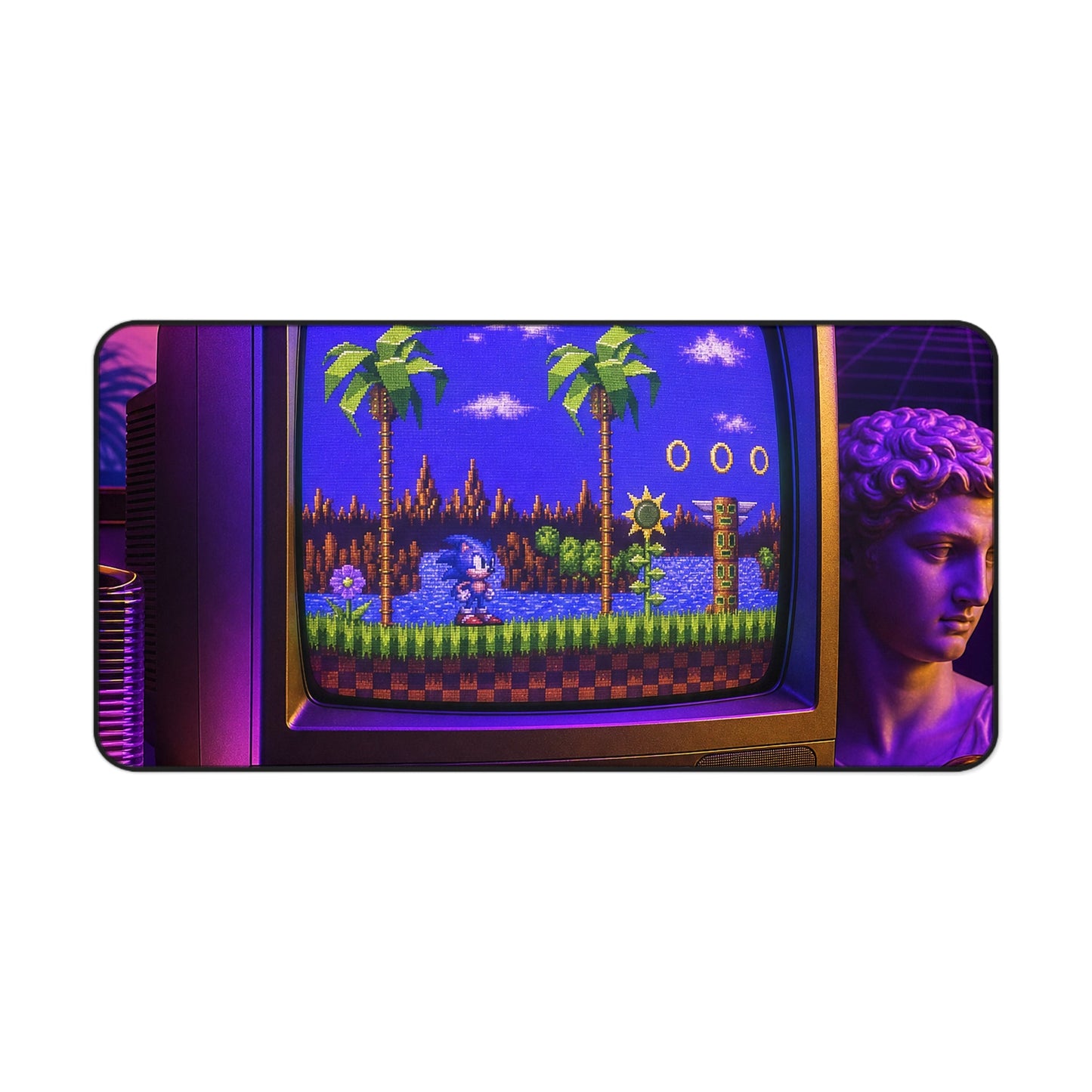 Retro Tv Playing Classic Game - Gaming Culture Gaming Desk Mat - Moikas